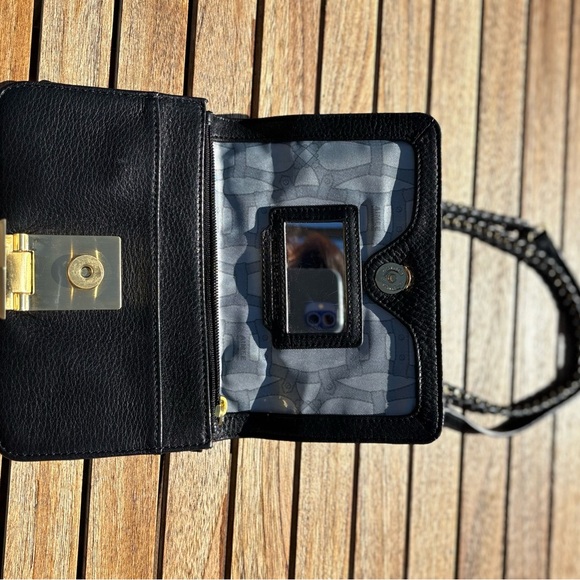 Aimee Kestenberg Crossbody Bag | Pebbled Leather Chain Strap | Mirror Interior - Picture 6 of 11